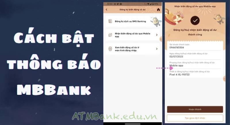 Cách bật thông báo MBBank khi có người chuyển tiền trên App