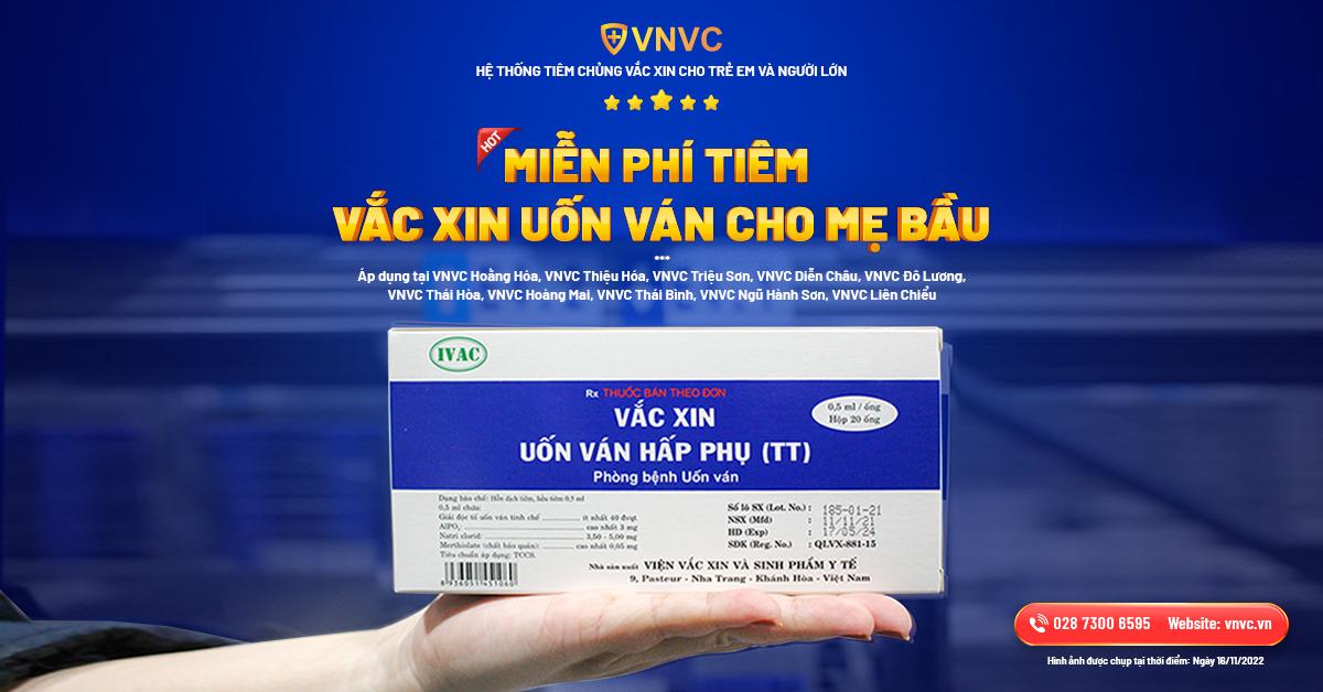 VNVC miễn phí tiêm vắc xin uốn ván cho bà bầu