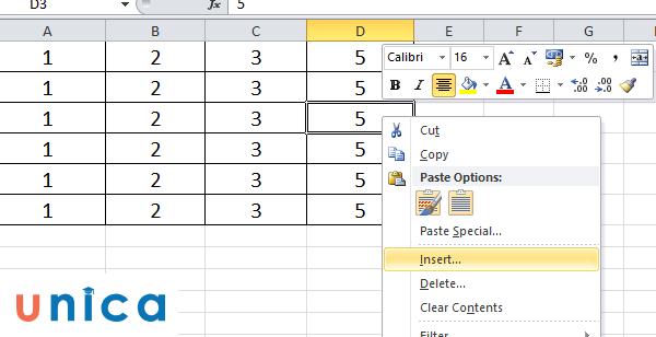 Cách chèn thêm hàng thêm cột trong Excel đơn giản nhất